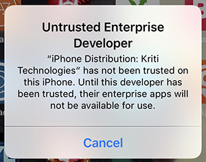 untrusted app